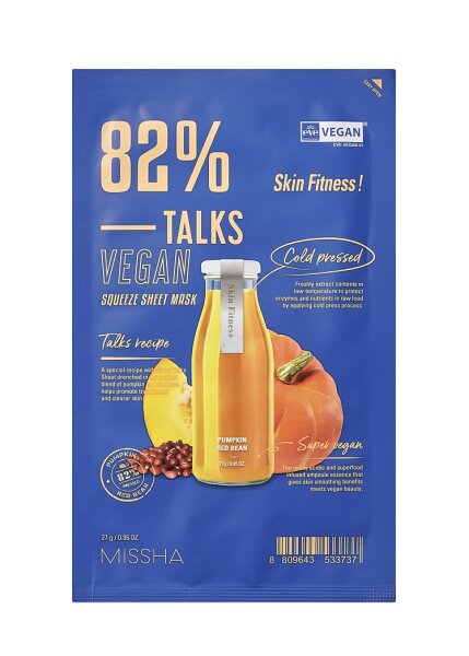 MISSHA Talks Vegan Squeeze Sheet Mask Skin Fitness