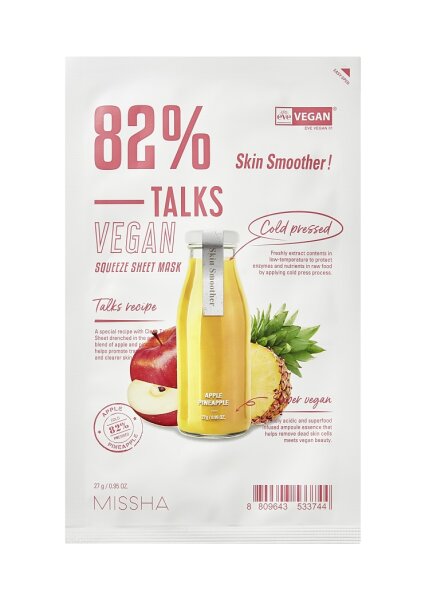 MISSHA Talks Vegan Squeeze Sheet Mask Skin Smoother