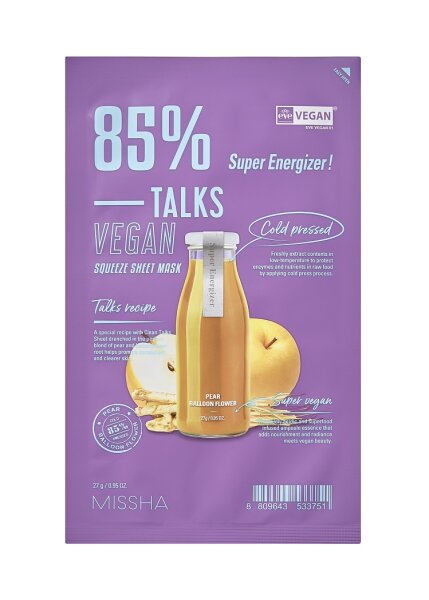 MISSHA Talks Vegan Squeeze Sheet Mask Super Energizer