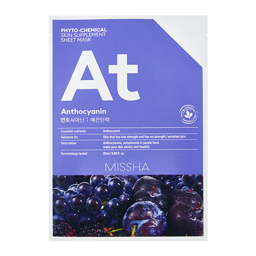 MISSHA Phytochemical Skin Supplement Sheet Mask Anthocyanin Lifting Gesichtsmaske 1 St&uuml;ck