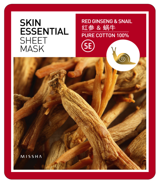 MISSHA - Skin Essential Sheet Mask (Ginseng &amp; Snail)